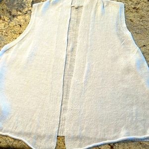 EILEEN FISHER LINEN VEST XL WHITE